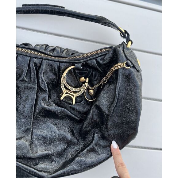 Juicy Couture Leather Embellished Y2K Boho Bag- OS - Black - Picture 7 of 16
